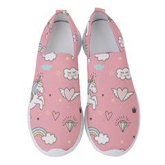 Cute-unicorn-seamless-pattern Women s Slip On Sneakers