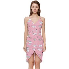 Cute-unicorn-seamless-pattern Wrap Frill Dress