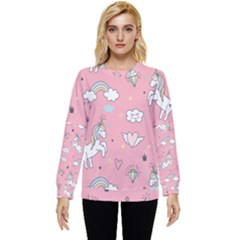 Cute-unicorn-seamless-pattern Hidden Pocket Sweatshirt