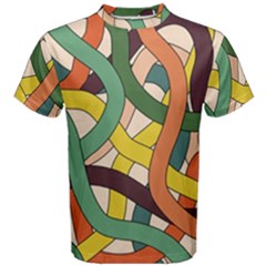 Snake Stripes Intertwined Abstract Men s Cotton Tee by Vaneshop