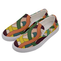 Snake Stripes Intertwined Abstract Men s Canvas Slip Ons by Vaneshop