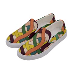 Snake Stripes Intertwined Abstract Women s Canvas Slip Ons by Vaneshop