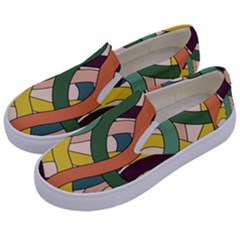 Snake Stripes Intertwined Abstract Kids  Canvas Slip Ons by Vaneshop