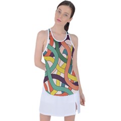 Snake Stripes Intertwined Abstract Racer Back Mesh Tank Top by Vaneshop