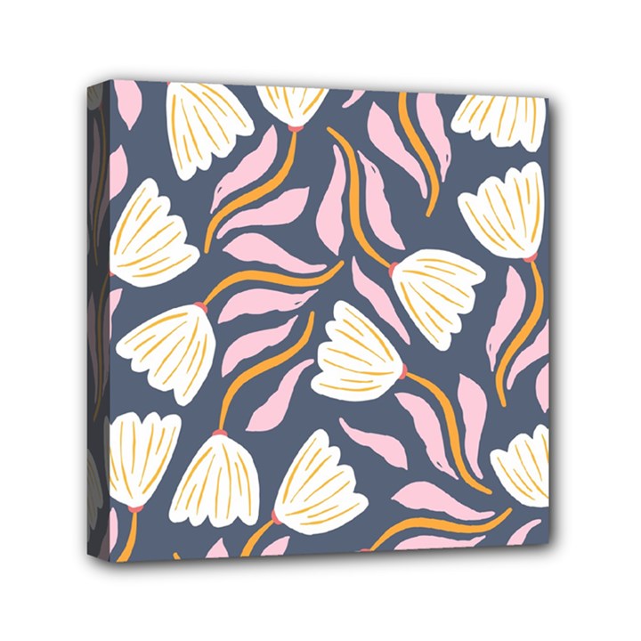 Flowers Pattern Floral Pattern Mini Canvas 6  x 6  (Stretched)