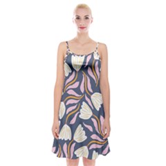 Flowers Pattern Floral Pattern Spaghetti Strap Velvet Dress by Vaneshop