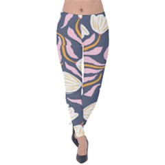 Flowers Pattern Floral Pattern Velvet Leggings by Vaneshop