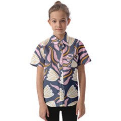 Flowers Pattern Floral Pattern Kids  Short Sleeve Shirt