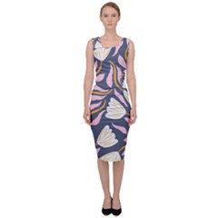 Flowers Pattern Floral Pattern Sleeveless Pencil Dress