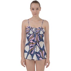 Flowers Pattern Floral Pattern Babydoll Tankini Set