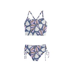 Flowers Pattern Floral Pattern Girls  Tankini Swimsuit