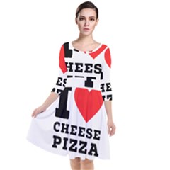 I Love Cheese Pizza Quarter Sleeve Waist Band Dress by ilovewhateva