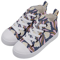 Flowers Pattern Floral Pattern Kids  Mid-top Canvas Sneakers