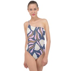 Flowers Pattern Floral Pattern Classic One Shoulder Swimsuit