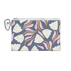 Flowers Pattern Floral Pattern Canvas Cosmetic Bag (medium)