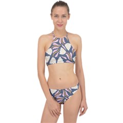 Flowers Pattern Floral Pattern Racer Front Bikini Set