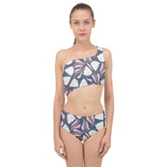 Flowers Pattern Floral Pattern Spliced Up Two Piece Swimsuit