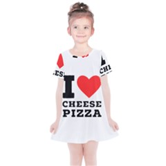 I Love Cheese Pizza Kids  Simple Cotton Dress by ilovewhateva