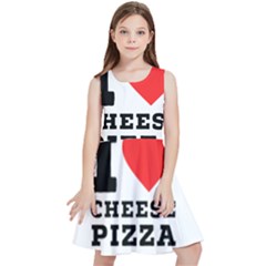 I Love Cheese Pizza Kids  Skater Dress by ilovewhateva