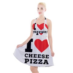 I Love Cheese Pizza Halter Party Swing Dress  by ilovewhateva