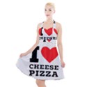 I love cheese pizza Halter Party Swing Dress  View1