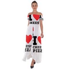 I Love Cheese Pizza Off Shoulder Open Front Chiffon Dress by ilovewhateva