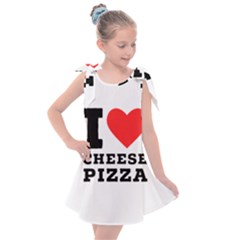 I Love Cheese Pizza Kids  Tie Up Tunic Dress by ilovewhateva