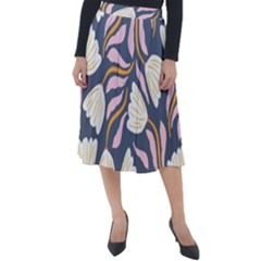 Flowers Pattern Floral Pattern Classic Velour Midi Skirt  by Vaneshop