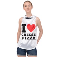 I Love Cheese Pizza High Neck Satin Top by ilovewhateva