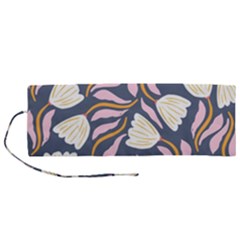 Flowers Pattern Floral Pattern Roll Up Canvas Pencil Holder (m) by Vaneshop