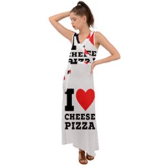 I Love Cheese Pizza V-neck Chiffon Maxi Dress by ilovewhateva