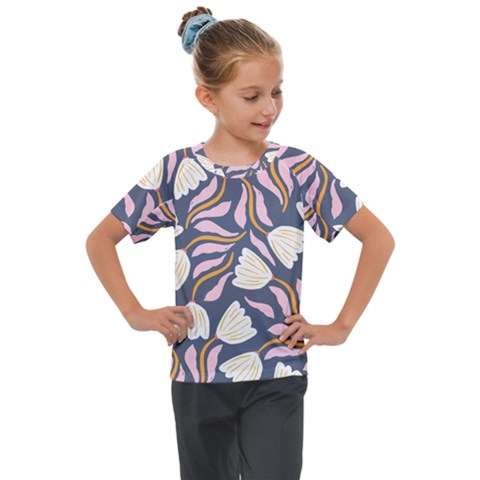 Flowers Pattern Floral Pattern Kids  Mesh Piece Tee by Vaneshop