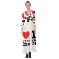 I Love Cheese Pizza Button Up Maxi Dress by ilovewhateva