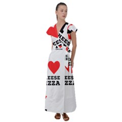 I Love Cheese Pizza Flutter Sleeve Maxi Dress by ilovewhateva