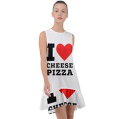 I Love Cheese Pizza Frill Swing Dress by ilovewhateva