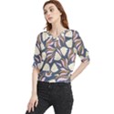 Flowers Pattern Floral Pattern Quarter Sleeve Blouse View1