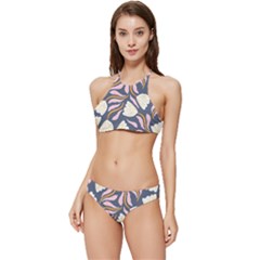 Flowers Pattern Floral Pattern Banded Triangle Bikini Set by Vaneshop