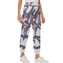 Flowers Pattern Floral Pattern Women s Cropped Drawstring Pants View3