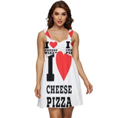 I Love Cheese Pizza Ruffle Strap Babydoll Chiffon Dress by ilovewhateva