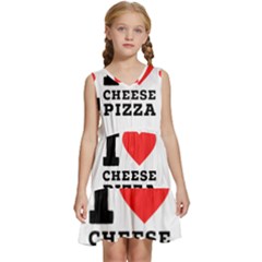 I Love Cheese Pizza Kids  Sleeveless Tiered Mini Dress by ilovewhateva