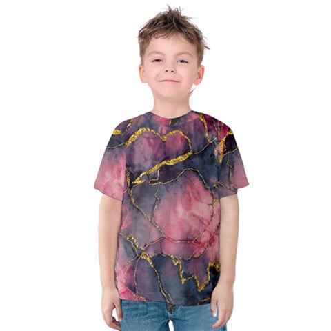 Pink Texture Resin Kids  Cotton Tee by Vaneshop