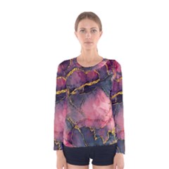 Pink Texture Resin Women s Long Sleeve Tee