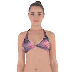 Pink Texture Resin Halter Neck Bikini Top by Vaneshop