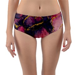 Pink Texture Resin Reversible Mid-waist Bikini Bottoms by Vaneshop