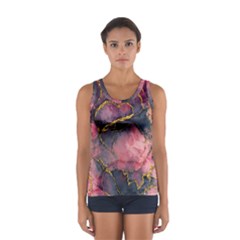 Pink Texture Resin Sport Tank Top  by Vaneshop