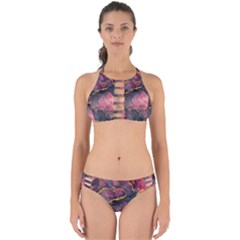 Pink Texture Resin Perfectly Cut Out Bikini Set by Vaneshop