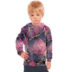 Pink Texture Resin Kids  Hooded Pullover by Vaneshop