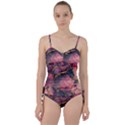 Pink Texture Resin Sweetheart Tankini Set View1