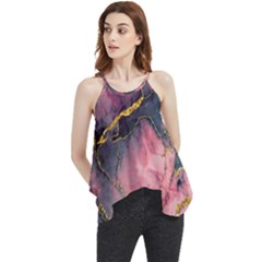 Pink Texture Resin Flowy Camisole Tank Top by Vaneshop