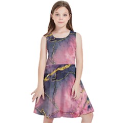 Pink Texture Resin Kids  Skater Dress by Vaneshop